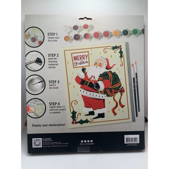 Acrylic Paint-By-Number Kit Merry Christmas 13-Piece Set - Picture 2 of 2